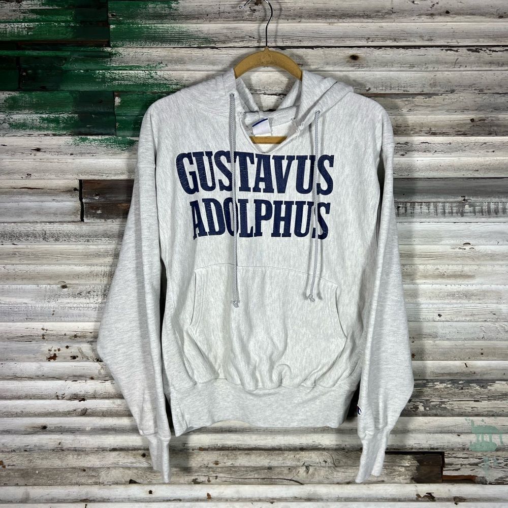 VTG 90s Champion Reverse Weave Gustavus Adolphus Hoodie Sweatshirt M Made in USA